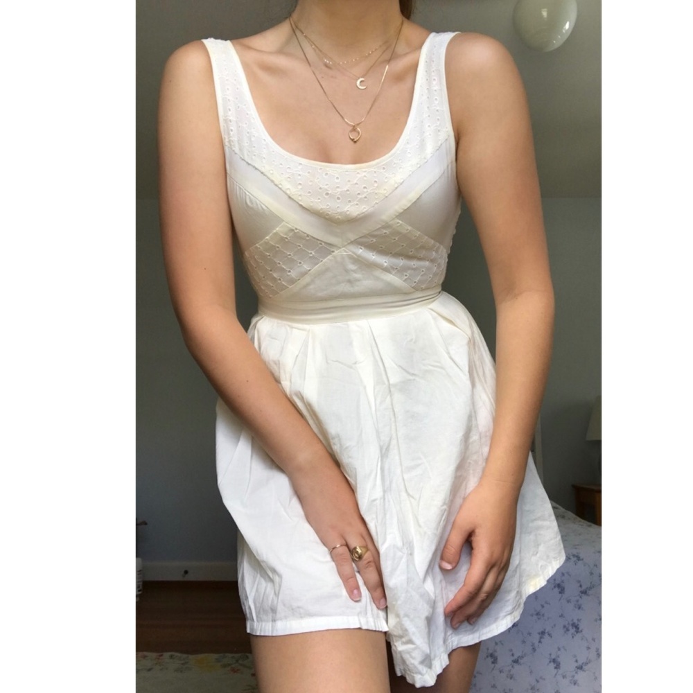 White Lace Pane Dress